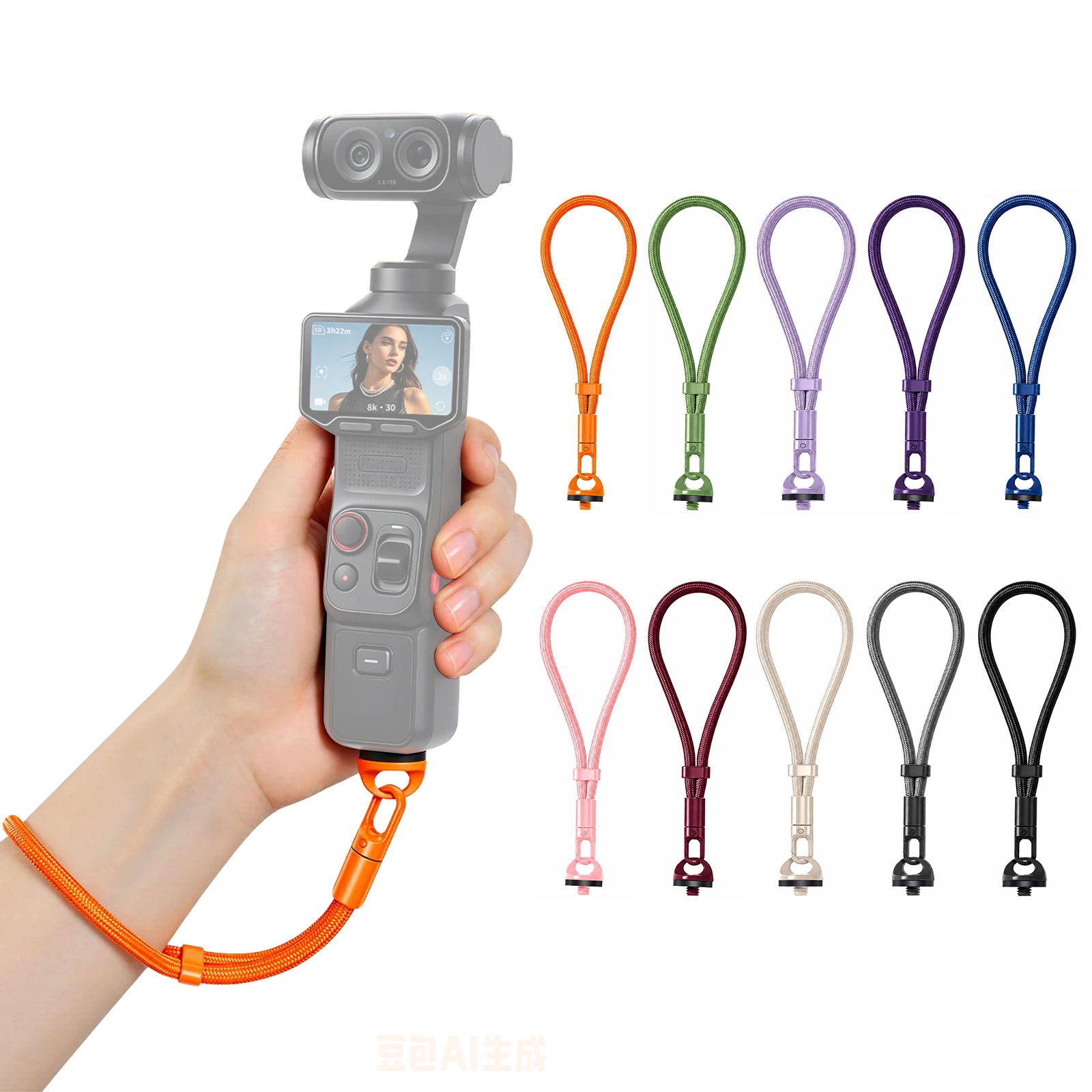 For DJI Pocket 4 Pro/4/3 Anti-drop Portable Hand Lanyard Camera Wrist &1/4 Screw Self-locking Rope For Insta360 Luna Ultra