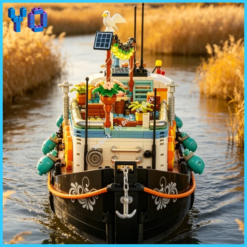 

JJ9202 DIY Building Blocks 1306pcs Canal Houseboat Water Vessel Model Educational Toy for Boys