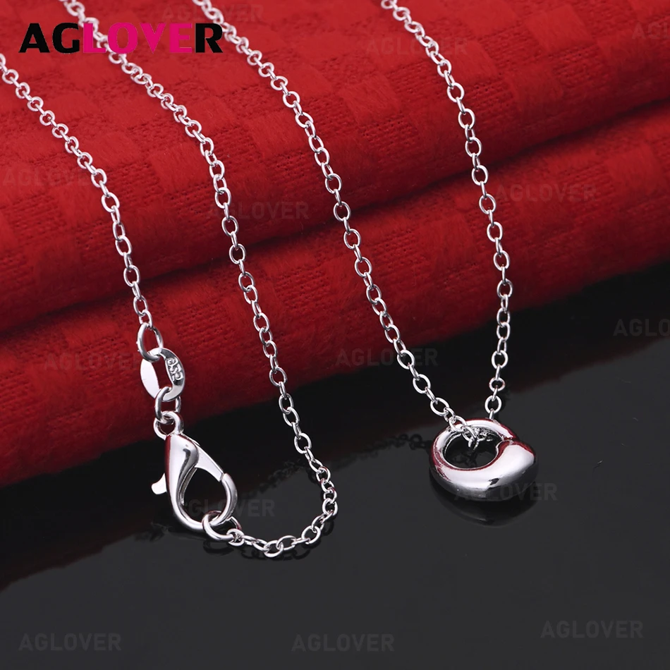 

AGLOVER 925 Sterling Silver Tai Chi Water Drop Necklace Cute Women's Unique Accessory Party Jewelry