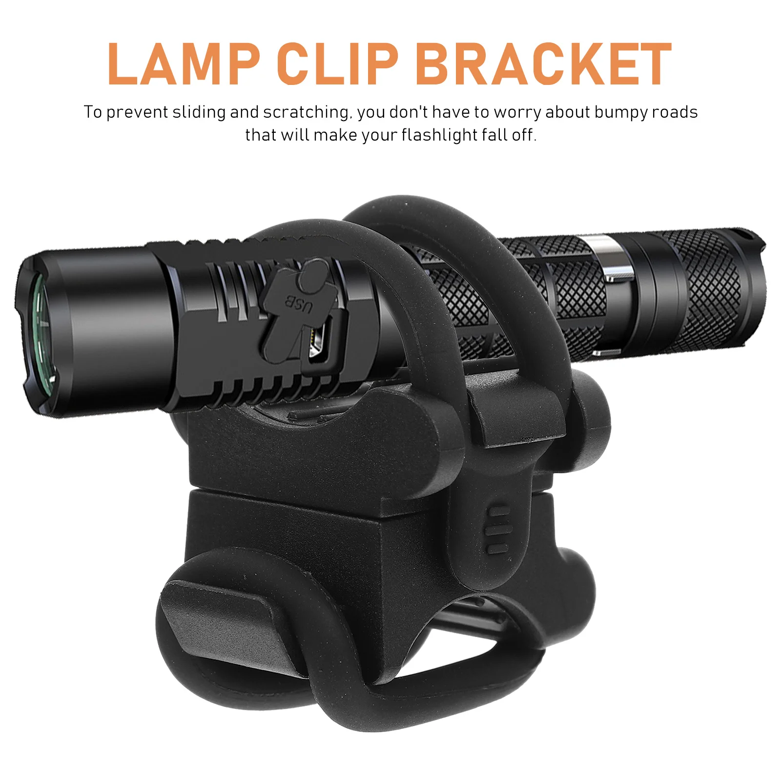 

1Set Lightweight Plastic Bike Flashlight Holder Stable Fix Rotatable 360 Degree Handlebar Torch Mount Cycling Supplies