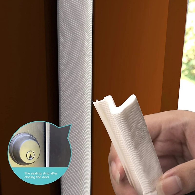 Weather Stripping Seal Strip For Doors/Windows "Q" Foam 26 Feet Long, Card Slot Installation Seals Large Space, Easy Cut