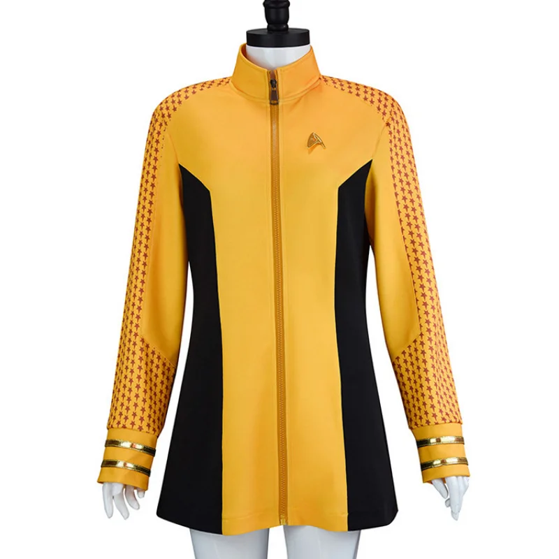 스타 트렉 이상한 새로운 세계 의상 보조 선장 캐릭터 노란색 의상 코스프레 의상 할로윈 의상