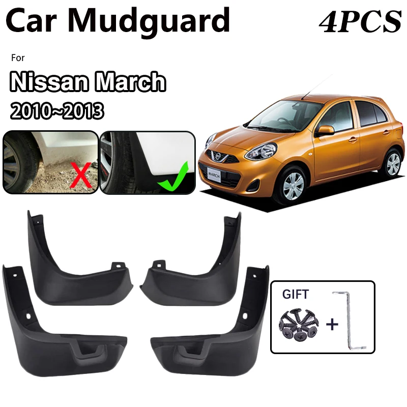 Car Wheel Fender MudFlaps For Nissan March K13 Micra Renault Pulse 2010~2013 Accessories Mud Flap Guards Splash Front Mudguards