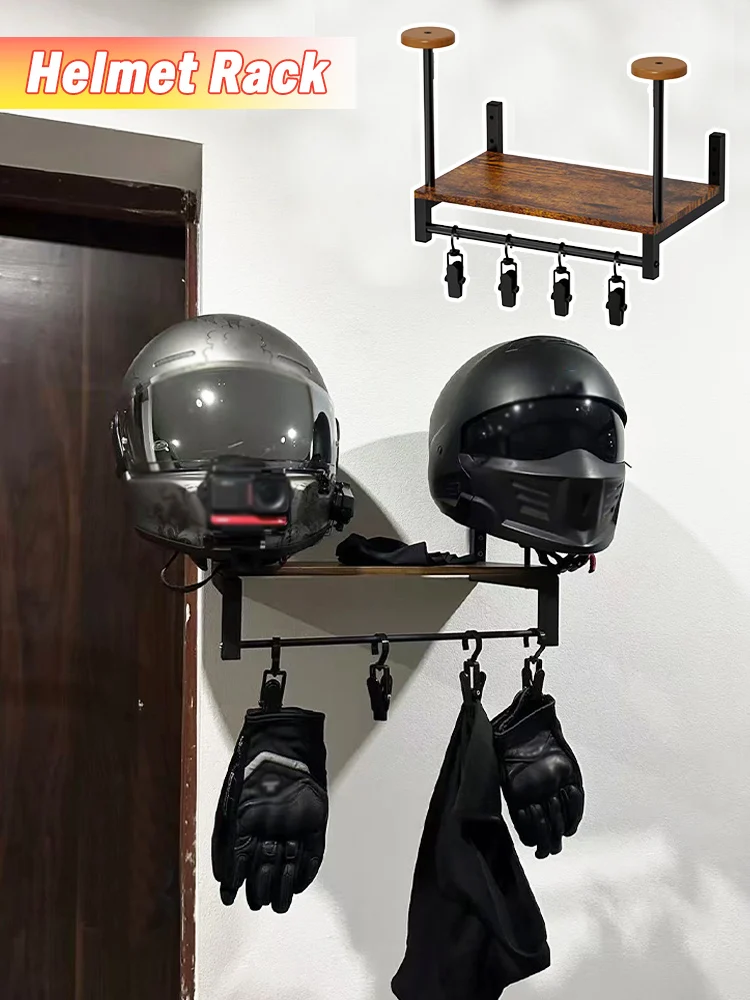 AliExpress NONE Motorcycle Helmet Holder Wall Mount Multi-Function Motorcycle Helmet Rack Bike Helmets Storage Organizer Kitchen Cabinet Shelf