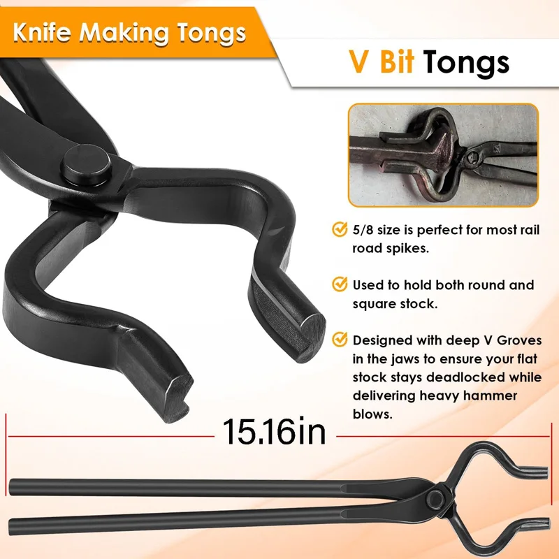 Fire Tongs Anvil Blacksmithing Tongs Forge Tools Inclu (Pack of 4)