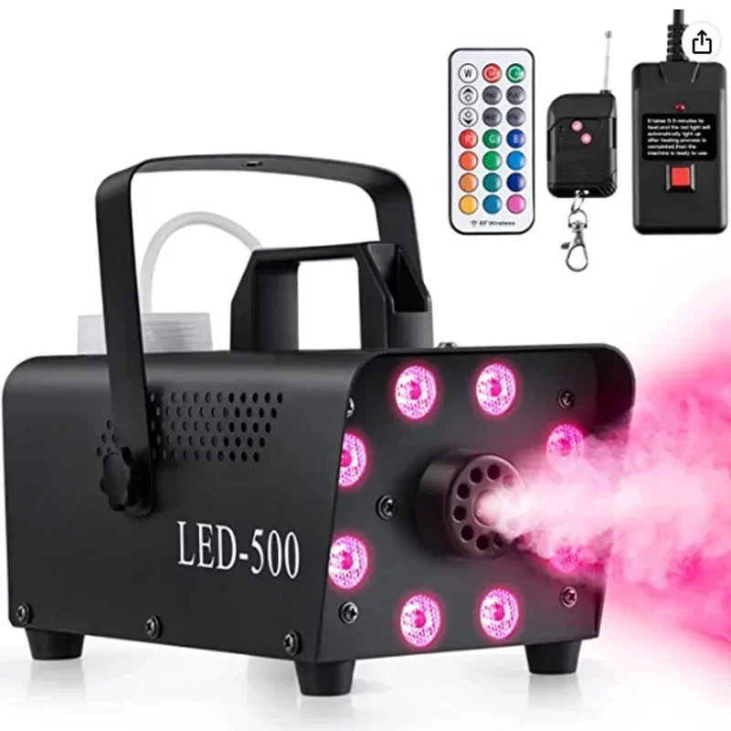 Macchina del fumo colorata da discoteca 500W LED Remote Fogger Ejector Dj Christmas Wedding Party Stage Light Effects Fog Machine