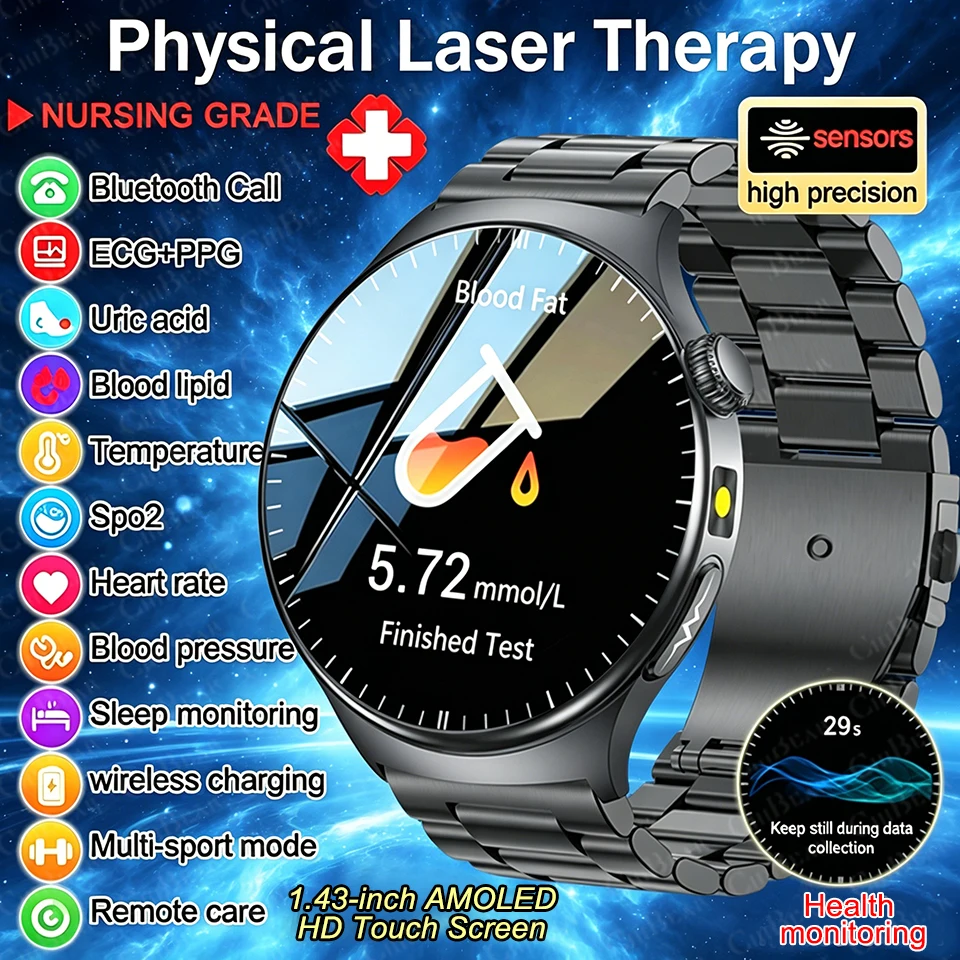 2026 New Health Smart Watch Men Blood Oxygen Uric Acid ECG+PPG Body Blood Pressure HD Call Waterproof Sports Smartwatches Women