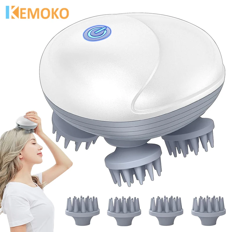 

Electric Scalp Head Massager 4 Kneading HealthCare Shoulder Neck Leg Arm Deep Tissue for Full Body Massage Cat Pet Massage Relax