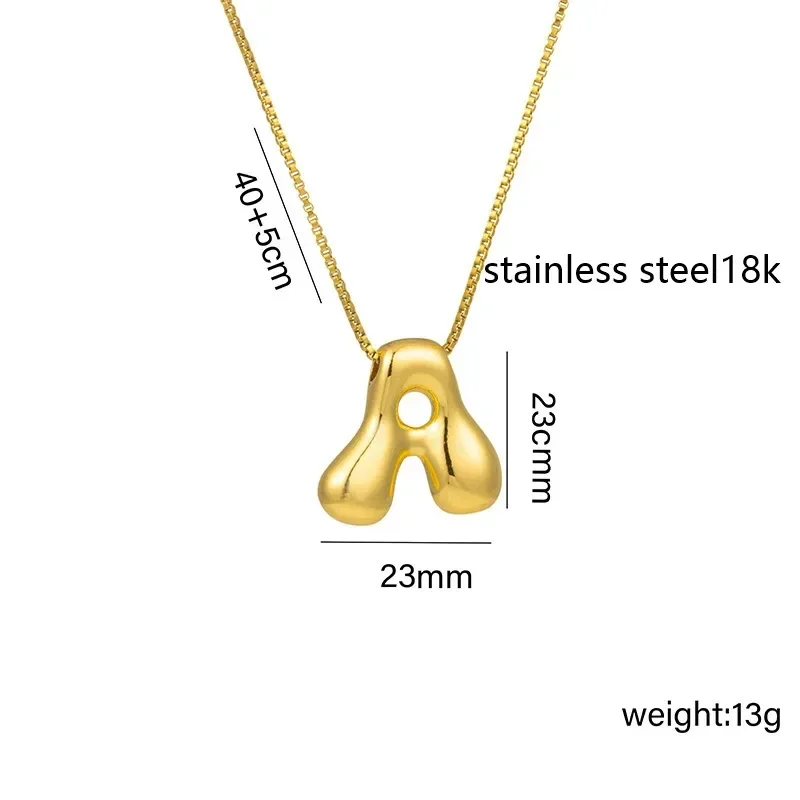 فقاعات سمينة جديدة لامعة لطيفة على شكل Q لعام 2025 مبيعًا عيار 18 قيراطًا مع 26 حرفًا إنجليزيًا