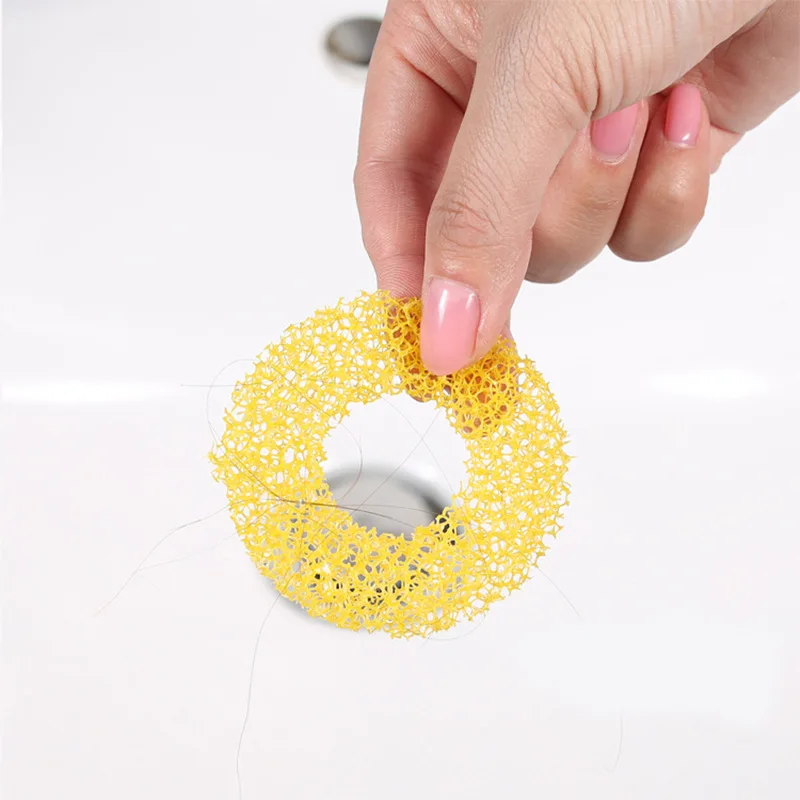 Wash basin hair filter sewer bathtub sink loofah sponge sink anti hair filter