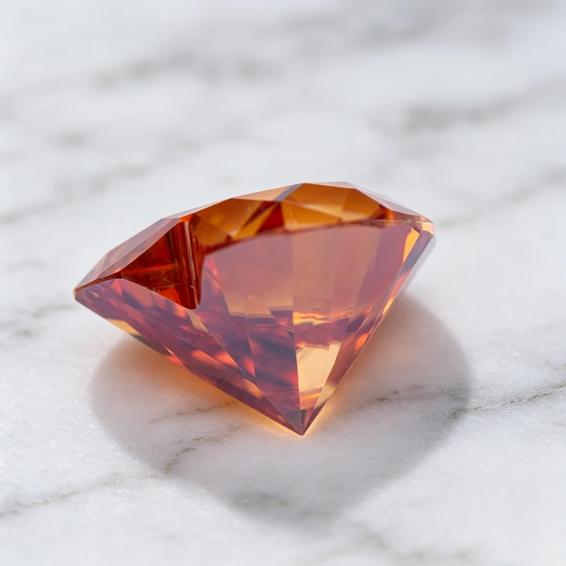 Moissanit-Stein in Herzform, Orange Farbe, Edelstein für DIY-Schmuckherstellung, Besteht Diamanttester mit Zertifikat – Detail 4