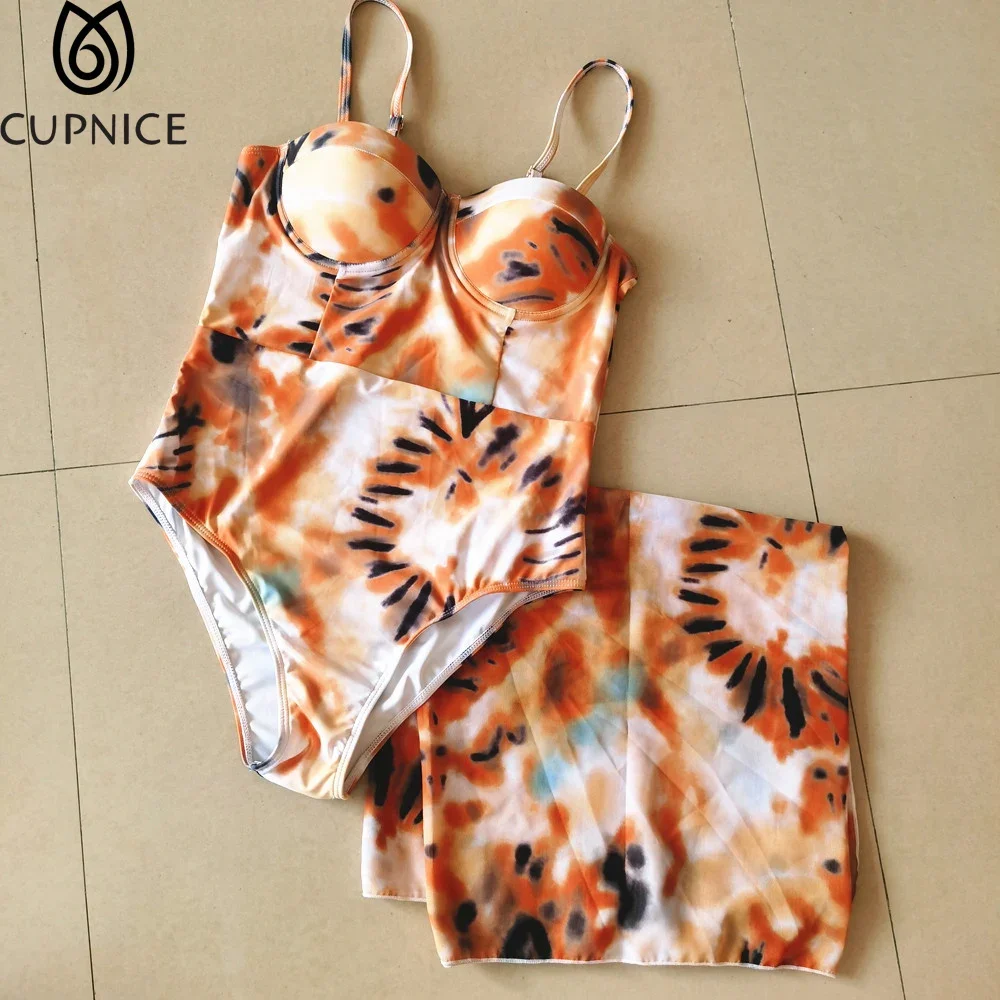 2 Pack Swimsuit And Sarong Cover Up Sets For Women Sexy Cupped Printed Swimwear 2023 Beach Bathing Suit