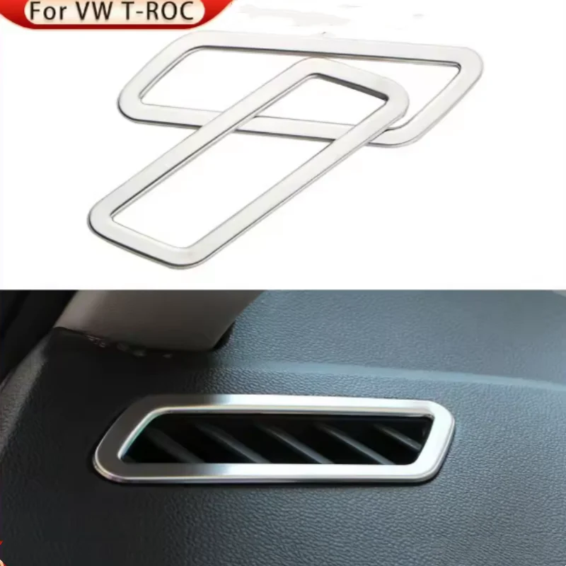 For Volkswagen VW T-Roc TROC 2018-2022Carbon Fiber Front Upper Air Condition Vent Outlet Cover Trim Car Accesssories