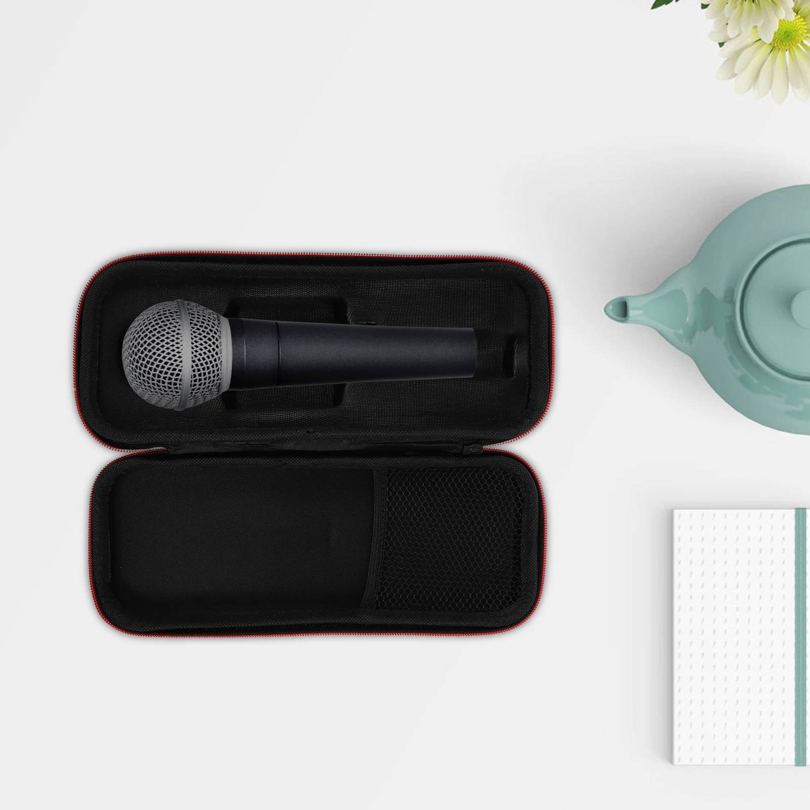 

Shockproof Microphone Pouch with Zipper Heavy Duty Protective Case for Mic Gear Portable Hard Carrying Bag Fits in Backpacks