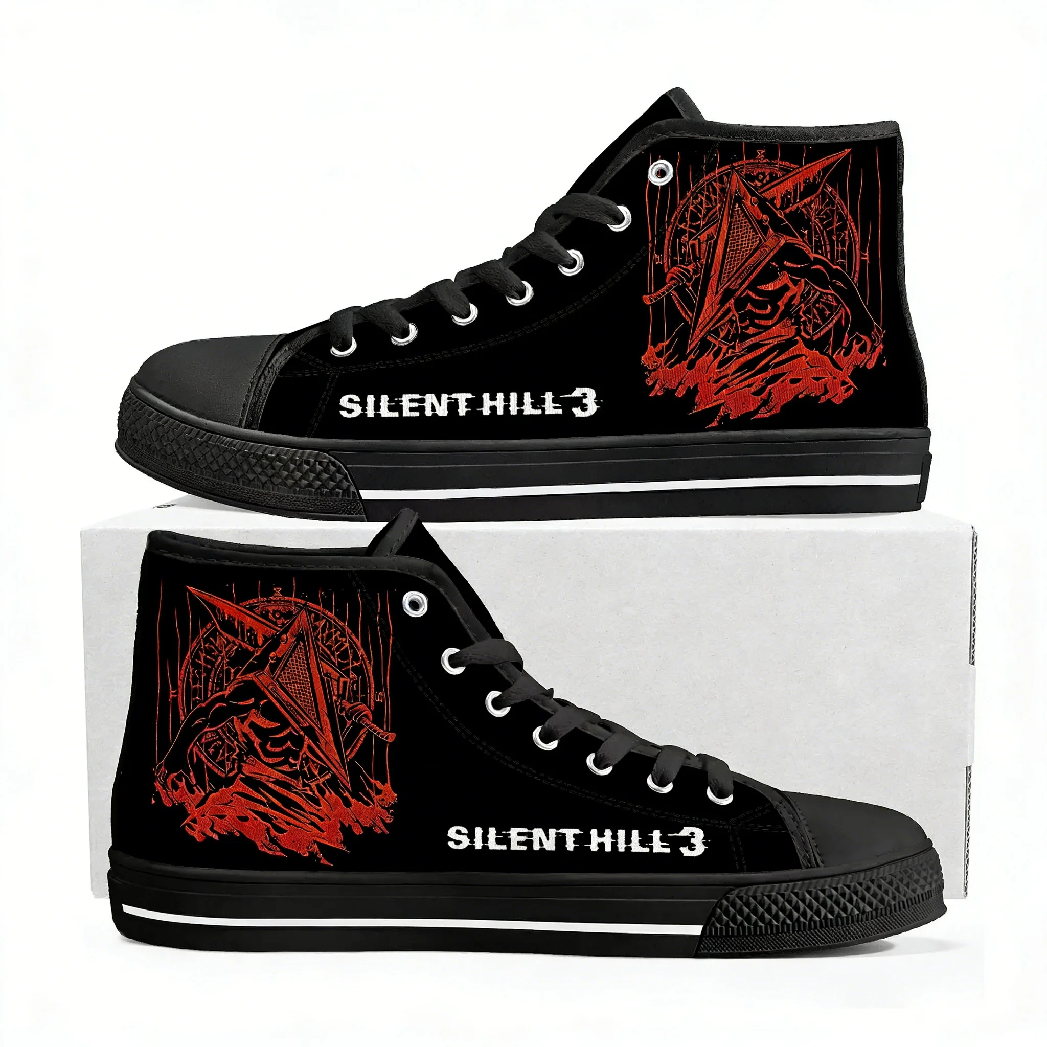 

Кроссовки Silent Hill 3 High Top для мужчин, женщин и подростков, высококачественные кеды из канваса, удобная повседневная обувь для пар, обувь на заказ