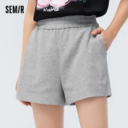 Semir Casual Pants Women Waffle Knit Pants 2023 New Summer Embroidered Loose Shorts