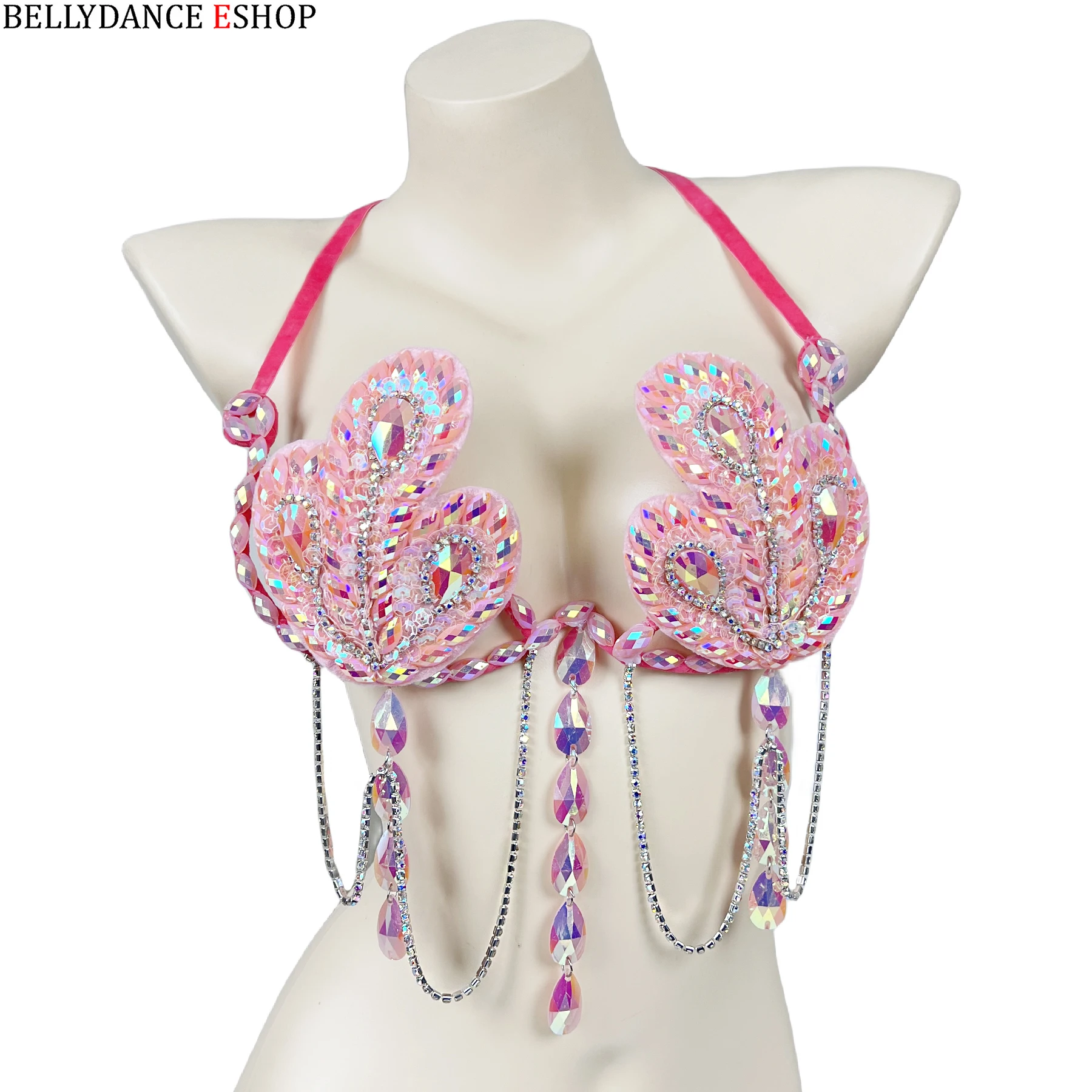 New Sexy Samba Carnival Top Bra For Women Rainbow Royal blue Stone Belly Dancing WIRE BRA BB010