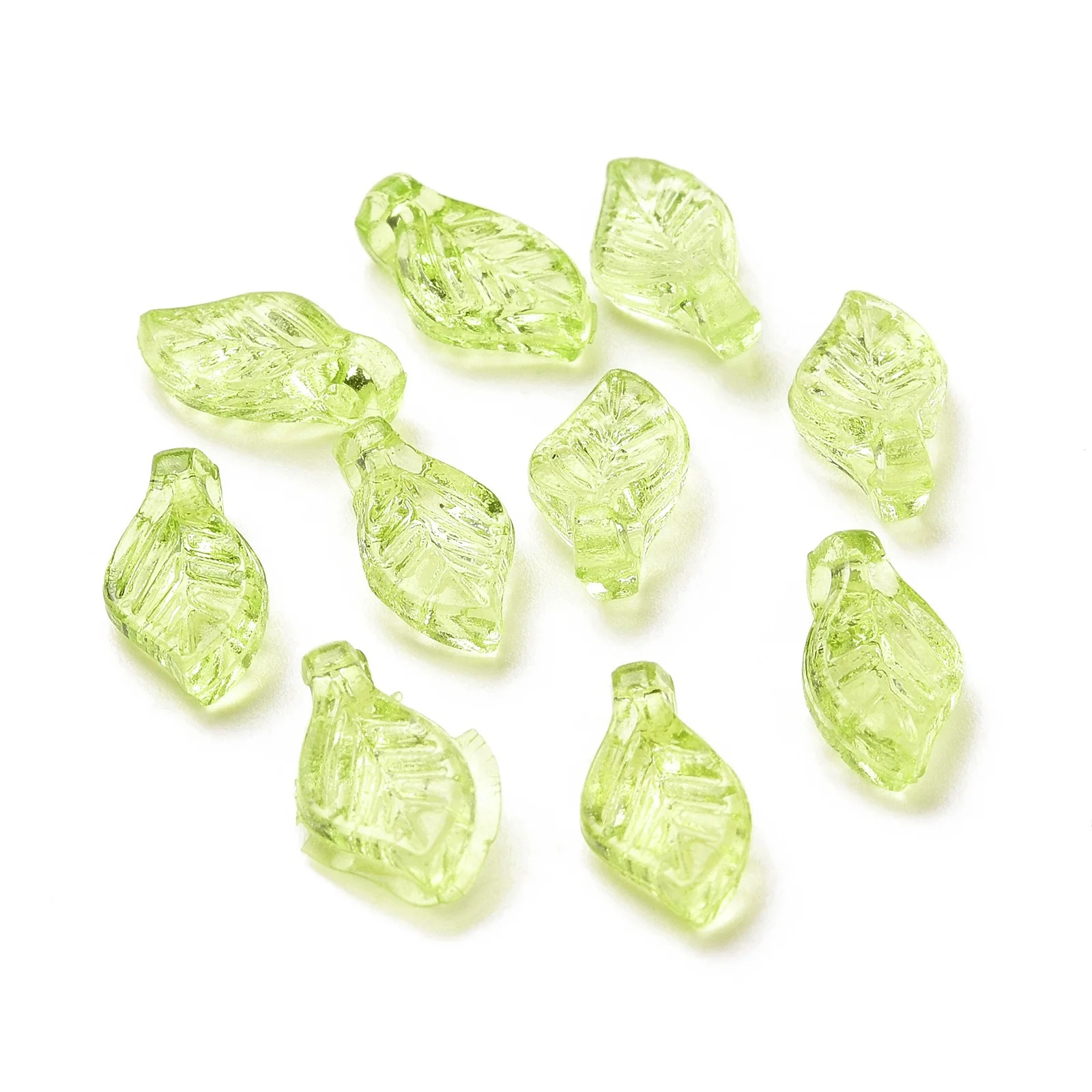 

1000pcs Green Little Leaf Charms Transparent Acrylic Pendants for Earrings Necklace Jewelry Making Accessories 9.7x5.5x3.6mm