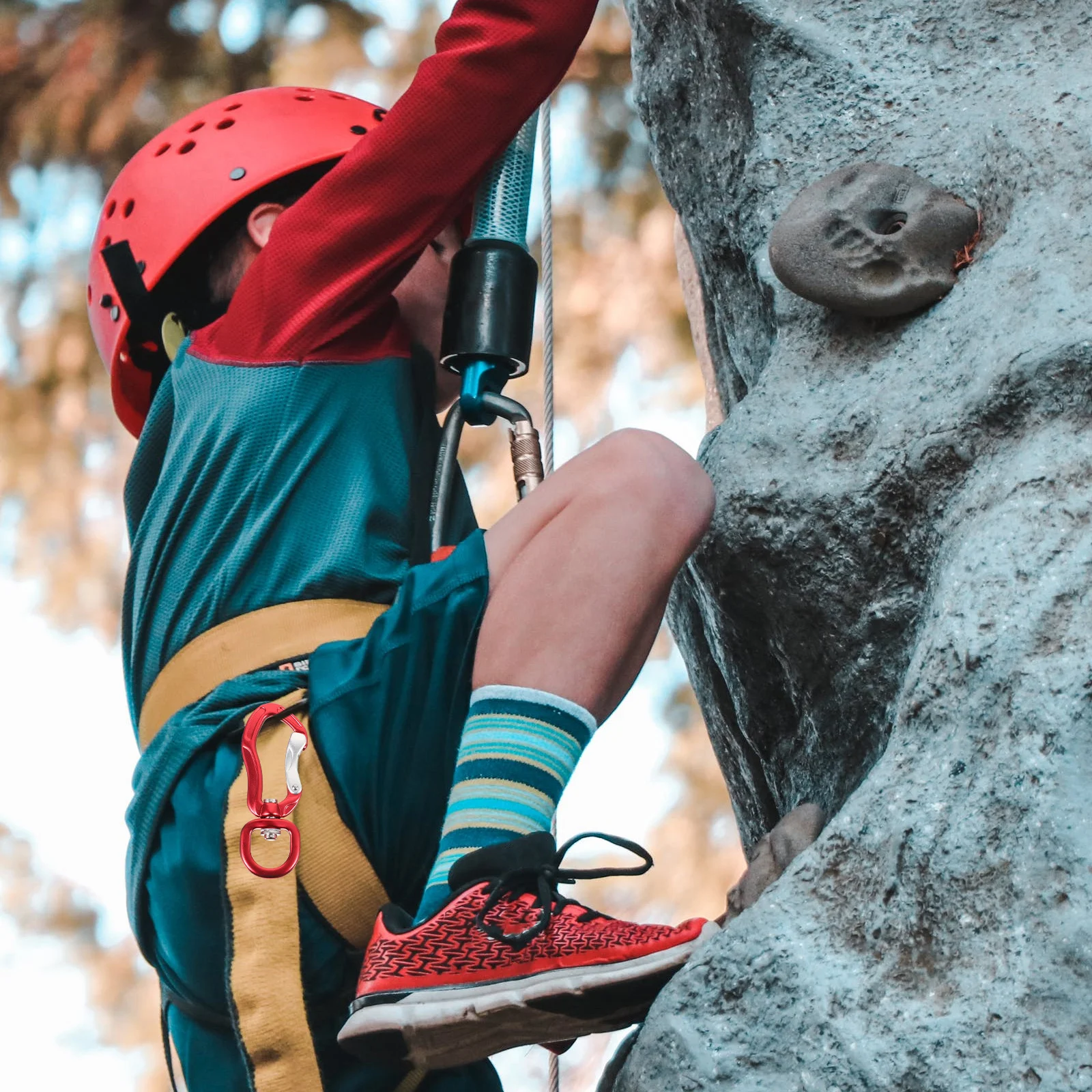 다기능 빠른 고정 내구성 있는 클라이밍 액세서리 캠핑 하이킹 장비 범용 키 체인 도그 버클