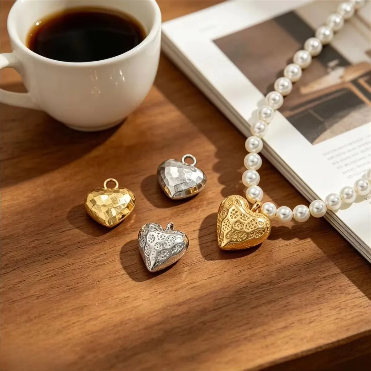 Faceted CZ Strawberry Heart Charms Pendant Brass 14K Gold Plated For DIY Bracelet Necklace Jewelry Accessories