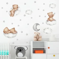 Cartoon Animals Vinyl Wall Stickers for Kids room Nursery Bear Bunny Giraffe Pattern Decals for Children Bedroom Home Decoration