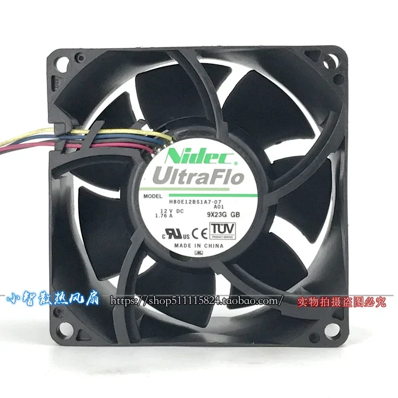 

Nidec H80E12BS1A7-07 DC 12V 1.76A 80x80x38mm 4-Wire Server Cooling Fan