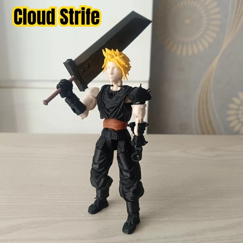Dummy13 Cloud Strife Articulated Figure From Final Fantasy VII Remake, 3D Printed Anime Game Collectible Model