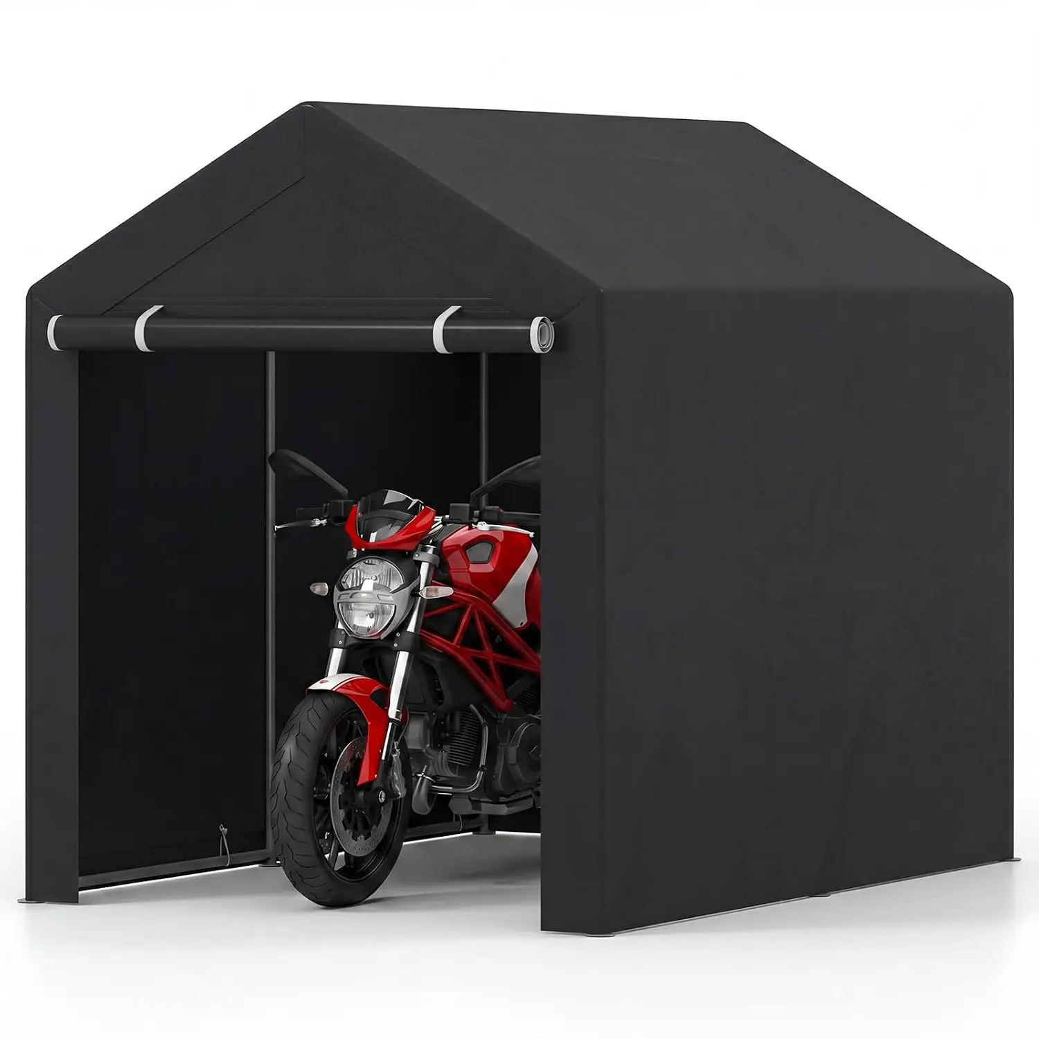 Storage Shed Tent Roll-up Door Waterproof Heavy Duty Metal Shelter Bike Lawn Mower Garden 7.2x5.2FT, Customized