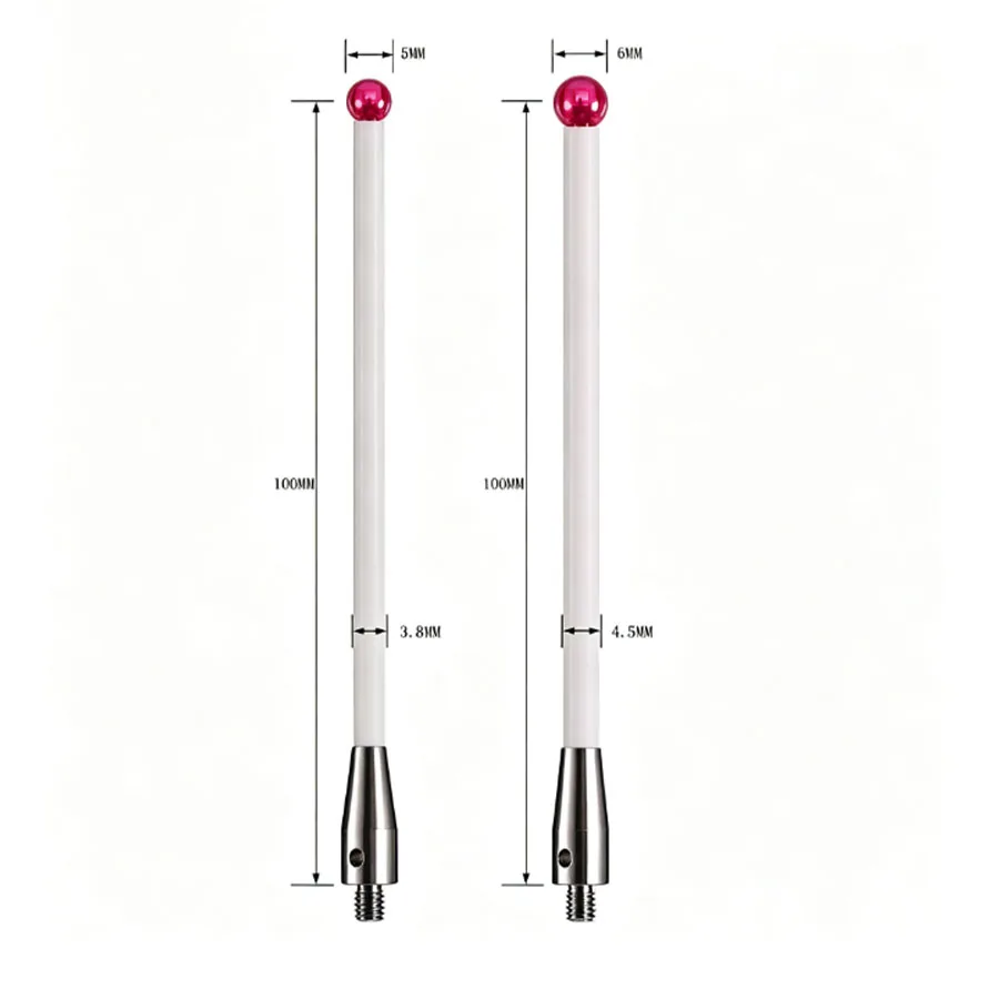 5/6mm OD M4 L100 Threadruby Head Ceramic Styli Rod 3D Three Dimensional Gauge Meter Coordinate Measuring Machine CMM Tip
