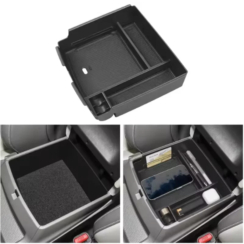 Center Console Organizer Compatible with For Kia Carnival KA4 2021-2024 Accessories Black ABS Plastic Material Armrest Seconda