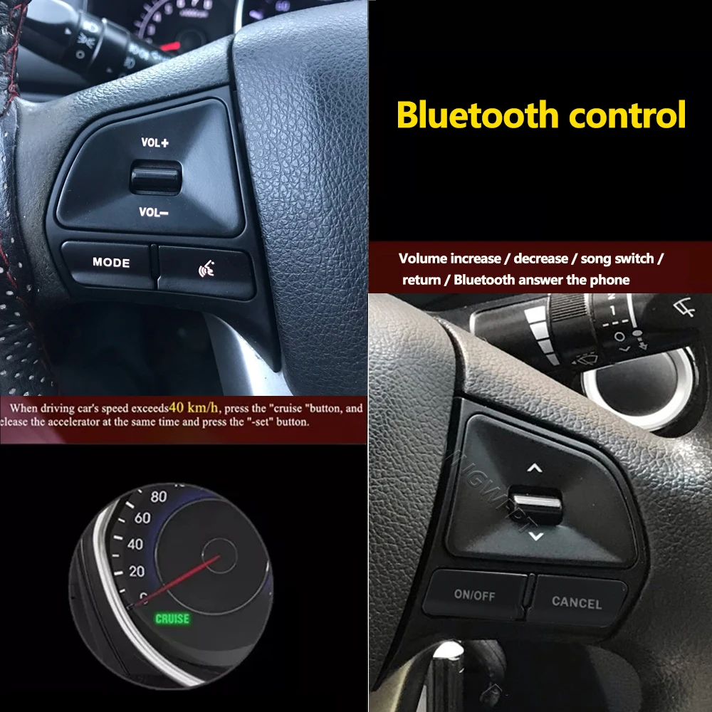 BINGWFPT For Kia Rio 2011-2016 Steering Wheel Audio Volume Cruise Control Switch Telephone Sound Button With Backlight