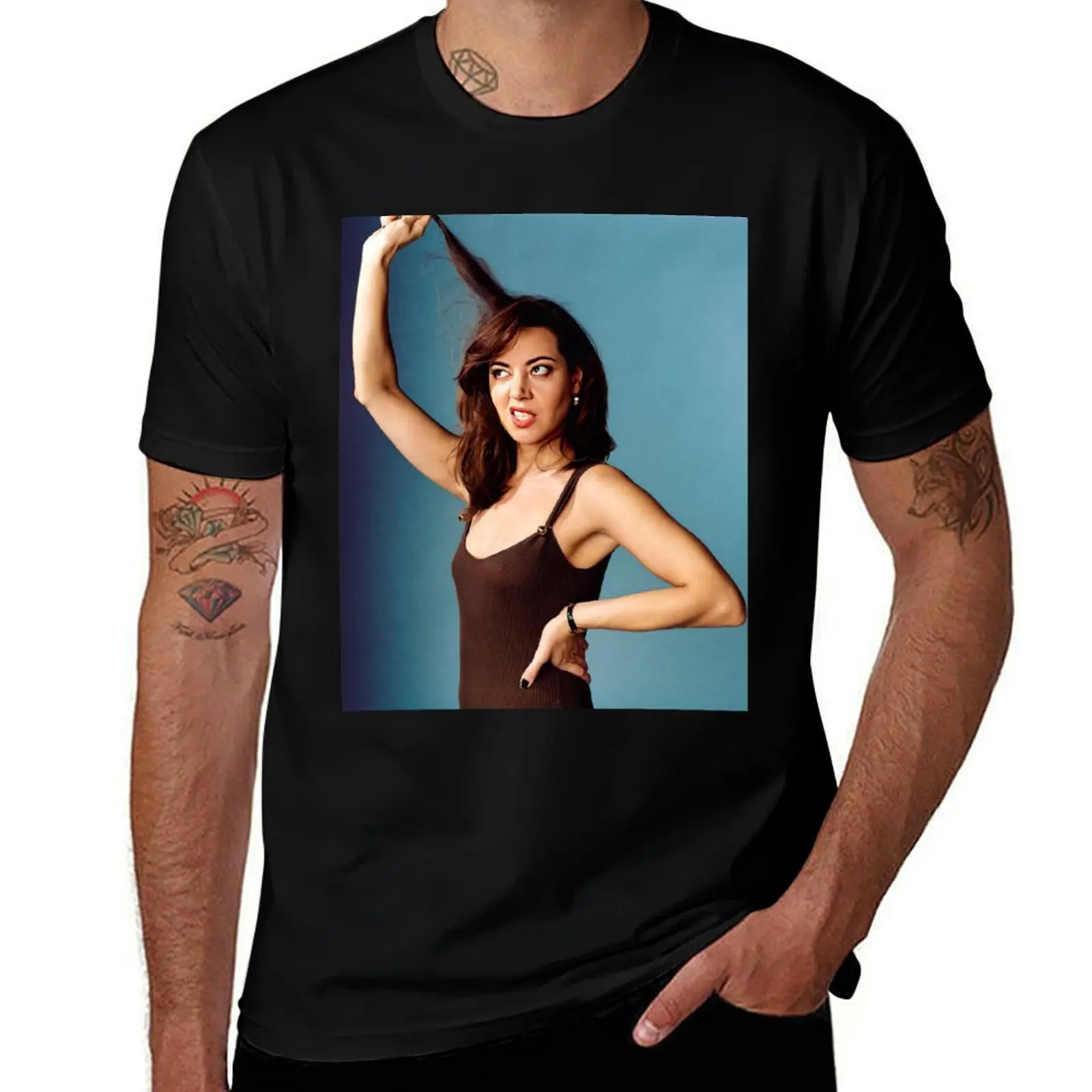 

Aubrey Plaza Fine Art T-Shirt Gym Exercise Short Sleeve T-Shirt