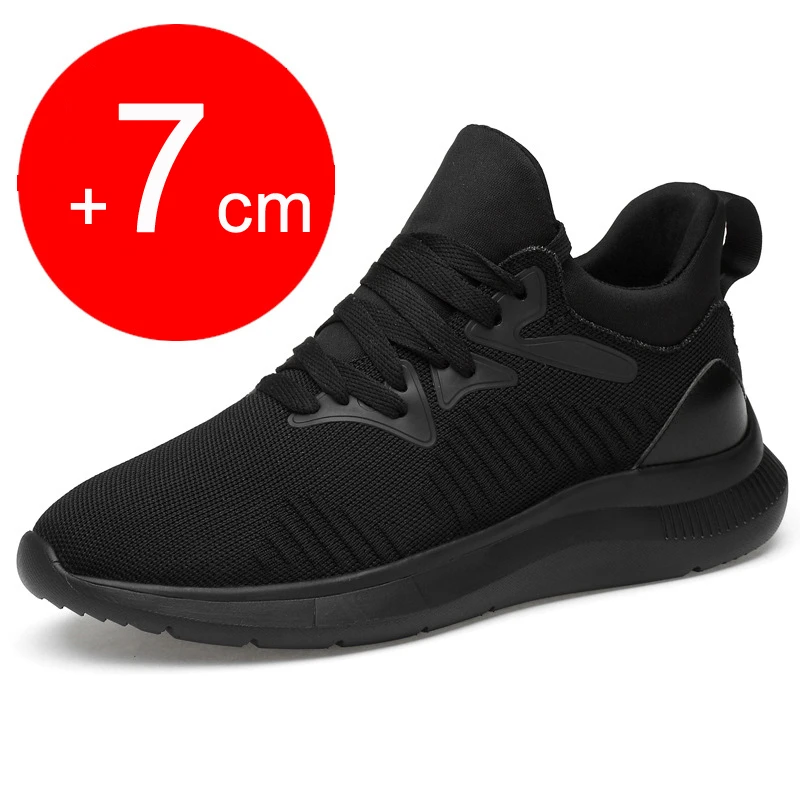 2024 Elevator Shoes Men Sneakers Invisible Inner 7CM Height Increasing Summer Taller Sports Shoes Breathable Mesh Lift Shoes