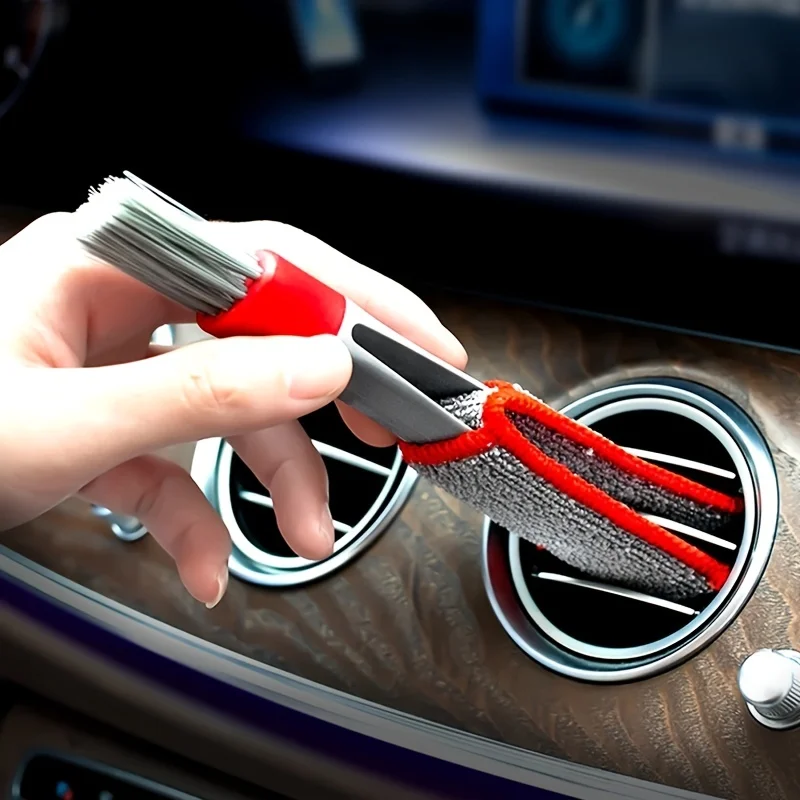 Dual head car air vent cleaning brush Conditioner Grille duster Wipe car details Interior multi-purpose brush Cleaning brush Sel