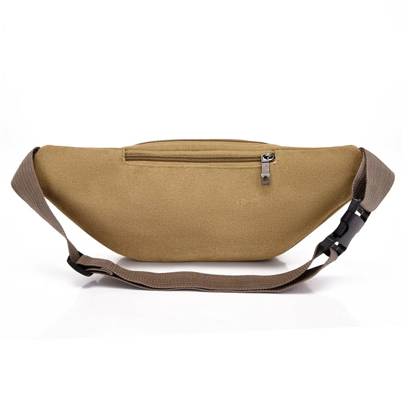 Bolsa de cintura de lona esportiva masculina de grande capacidade Fanny Pack, bolsa masculina para cinto de telefone ao ar livre, bolsa casual crossbody, moda