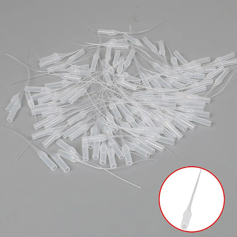 100 Pcs Glue Micro-Tips Plastic Glue Bottle Glue Extender Precision Applicator for Crafting, Lab Dispensing, Adhesive Dispensers