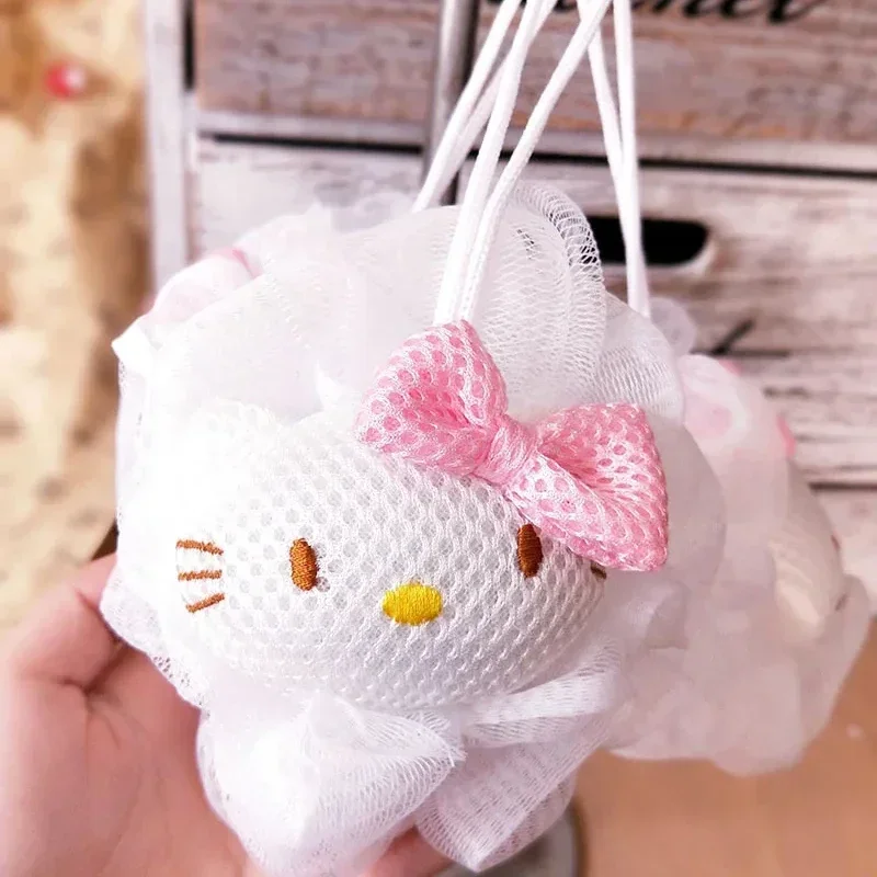 Cute Kitty Cartoon Bath Ball Lovely Kawaii Shower Sponge Soft Exfoliating Bath Flower For Gentle Body Cleansing And Daily - view 6