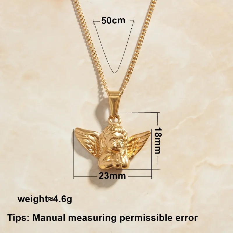 SOMMAR Hot Gift Gold color Perfume women pendants Winged Angel Pendant vintage necklace wedding jewelry image 2