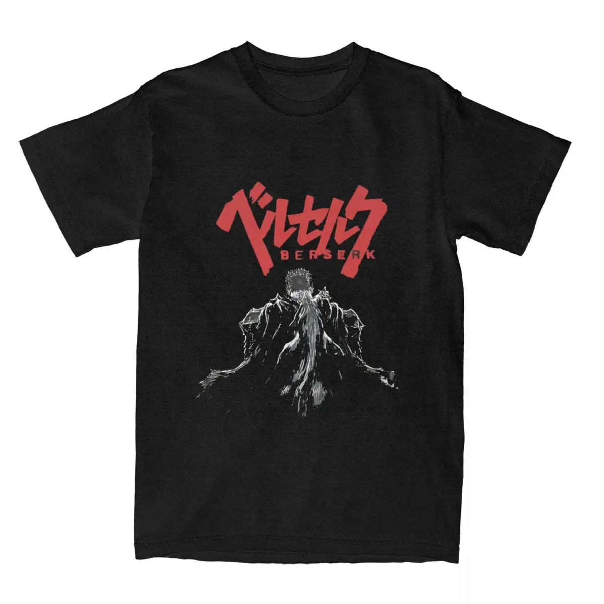 Anime T-Shirt Men Guts Skull Knight Funny 100 Cotton T Shirts Beach O Neck Popular Tee Shirt Wholesale Oversize Clothing