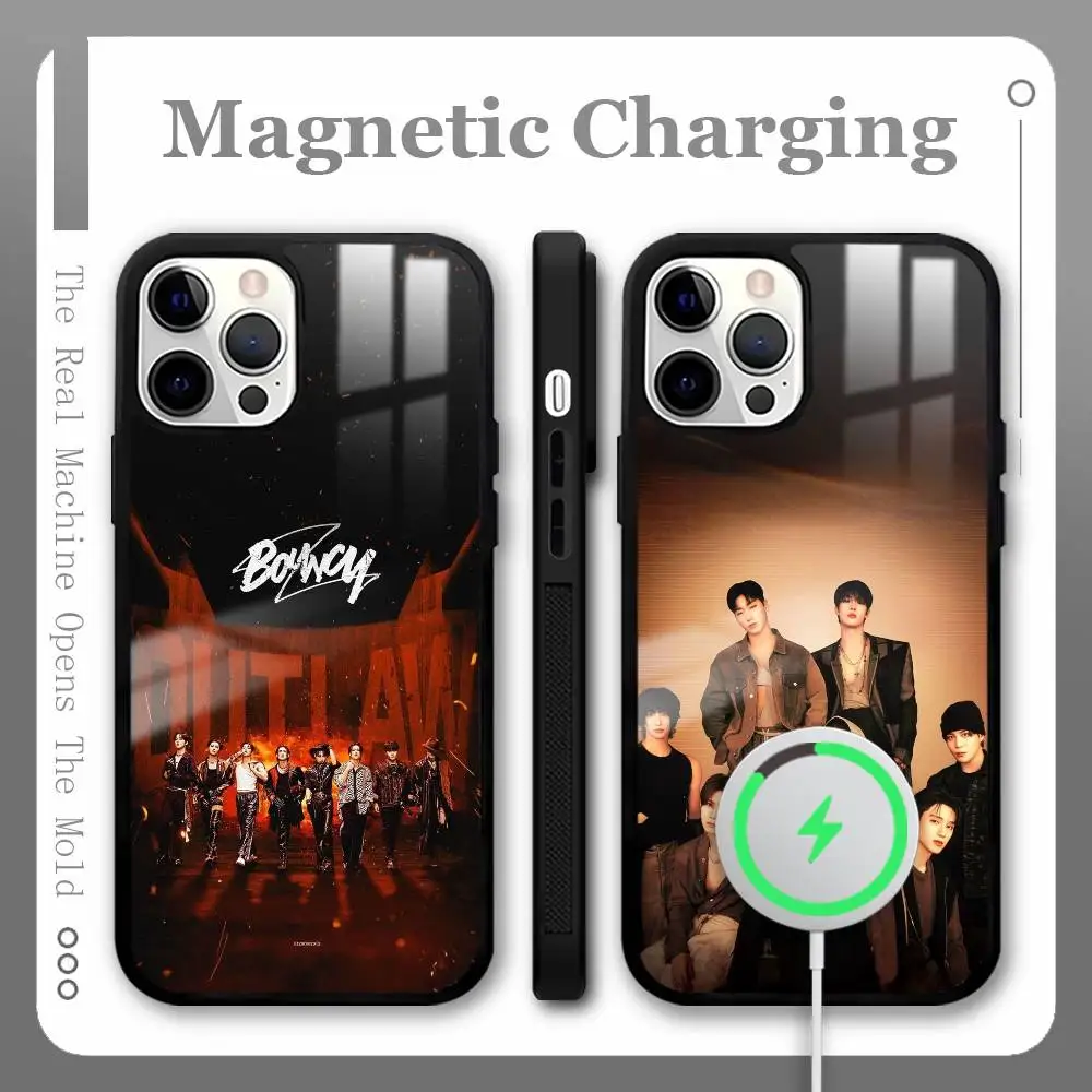 Legal coreia kpop banda A-ATEEZ caso de telefone para iphone 16 15 14 13 12 11 pro max plus mini magnético magsafe capa de carregamento sem fio