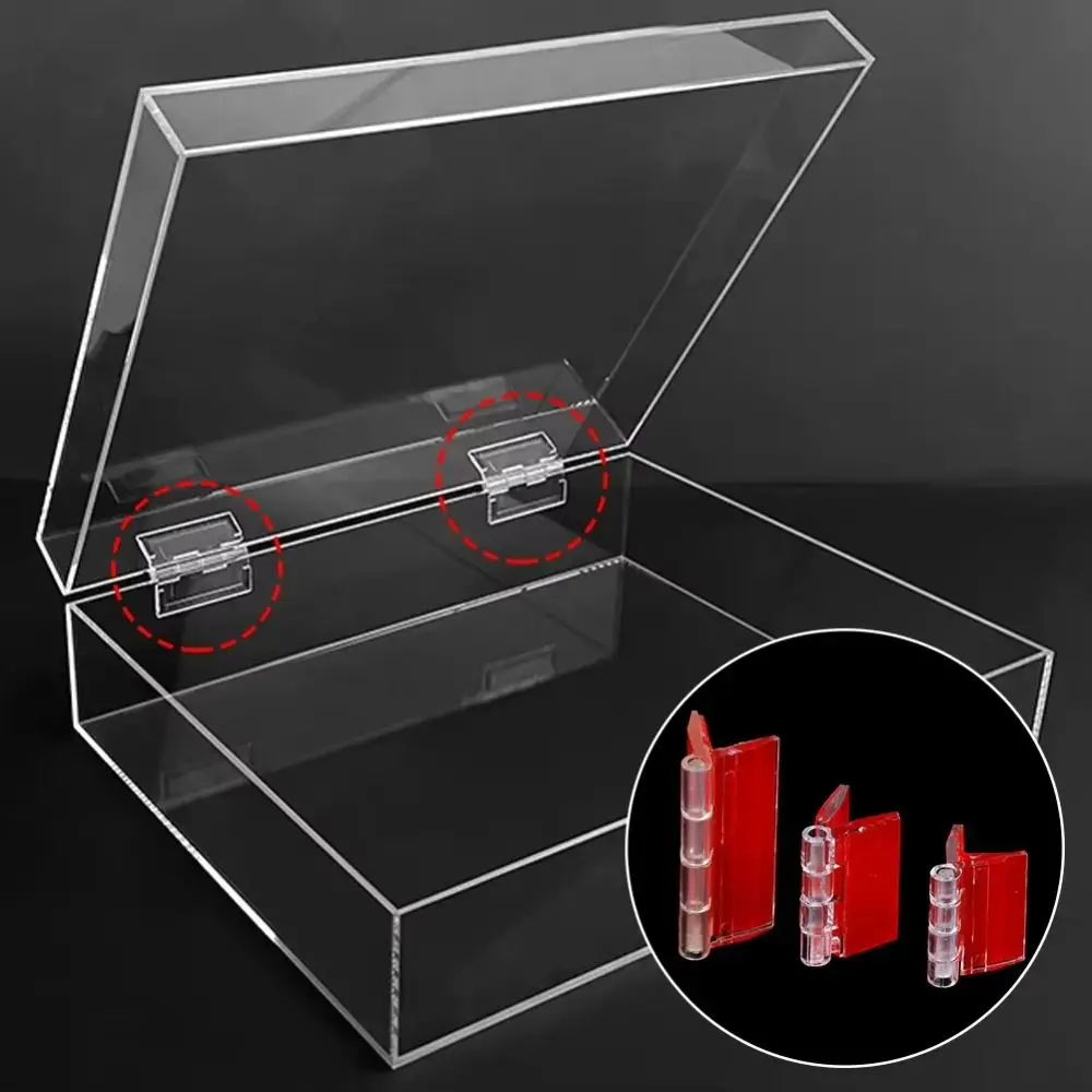 New Self-Adhesive Folding Hinge Acrylic DIY Door Hinges Transparent Fixing Hinge for Cabinet Drawer Jewelry Boxes