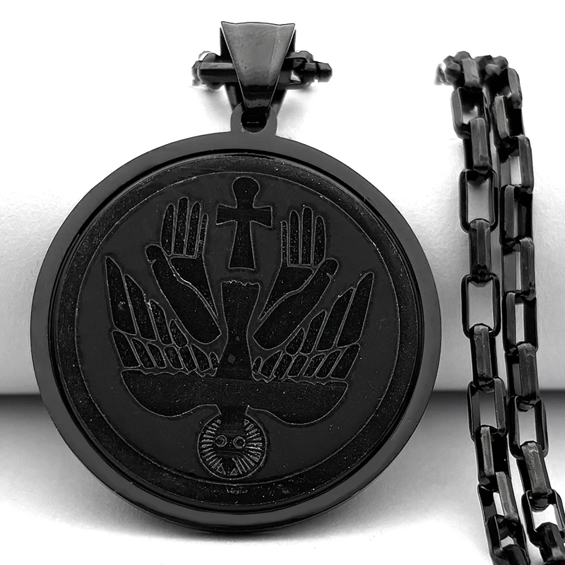 

Egyptian Symbol Ankh Cross Key Of Life Necklaces for Women Men Stainless Steel Praying Hand Eagle Stones Chain Necklace Jewelry