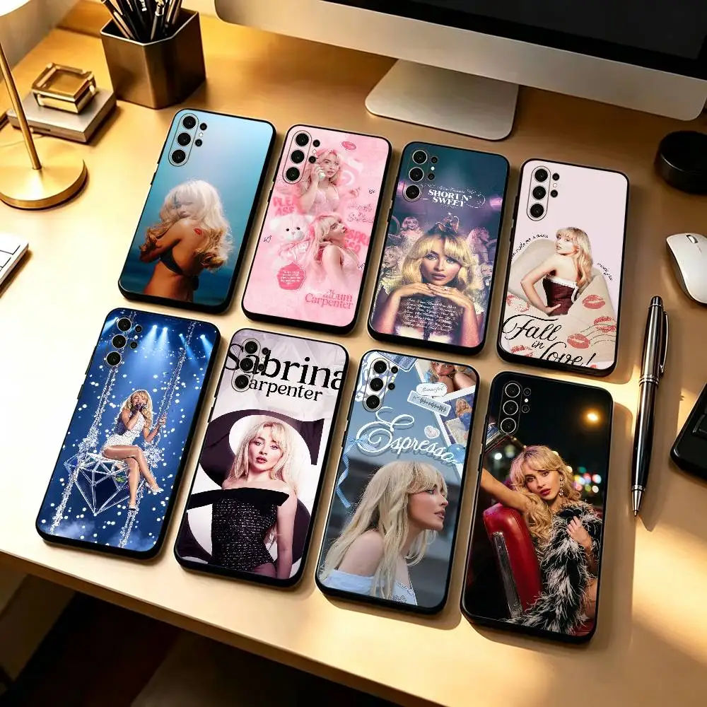 Espresso Retro-Pop Sensation S-Sabrina  Shockproof Soft Case For Samsung S26,21,22,23,24,25,20,10,9,Ultra,Plus,Fe, Lite