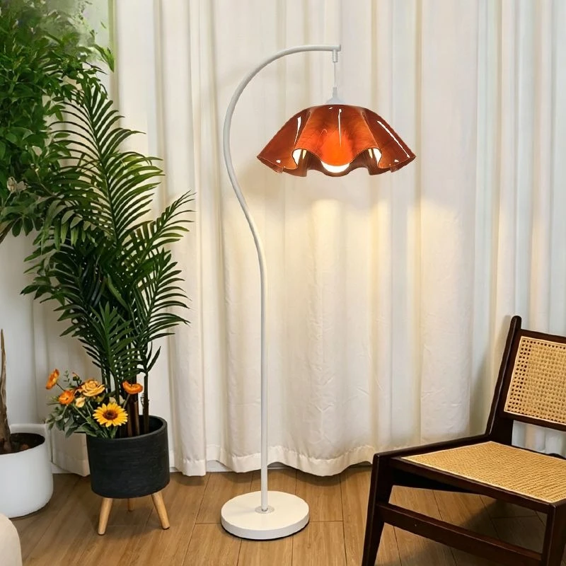 Mid Century Luxury Metal Floor Lamp Side Table Ambient LED Light Living Room Bedroom Study Bedside Home Decor Novelty New Energy view 3
