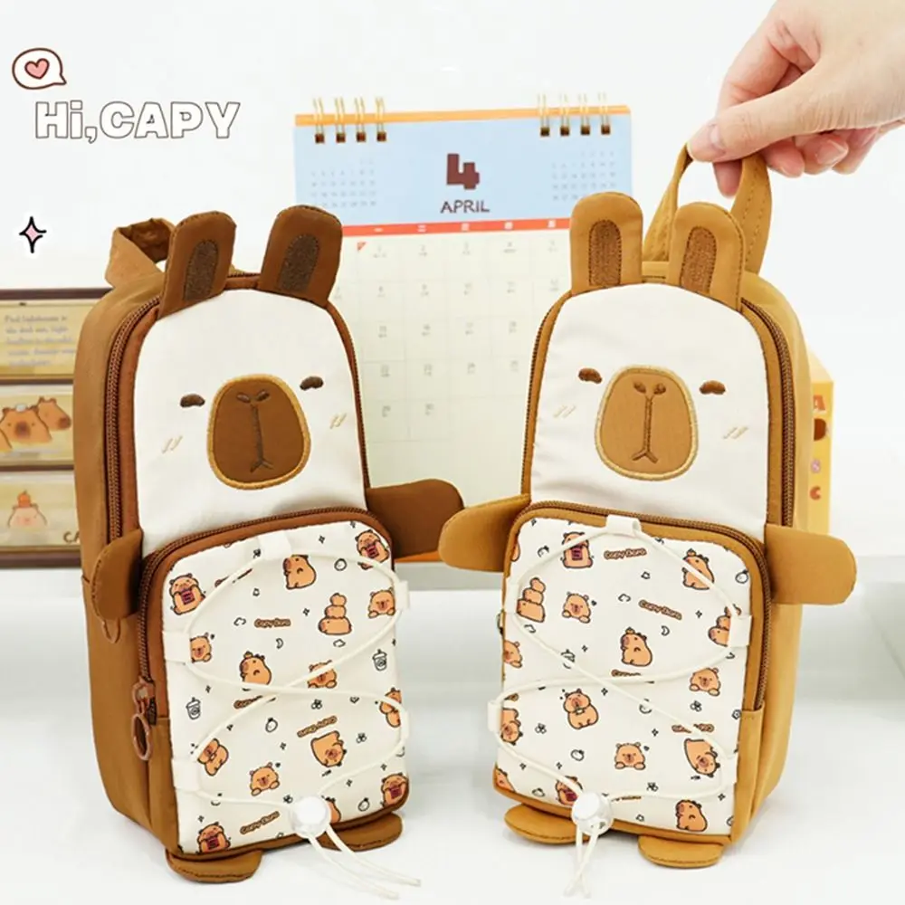 Astuccio per penne Capybara di alta qualità Astuccio multifunzionale per matite di grande capacità Scatola per penne con design con coulisse