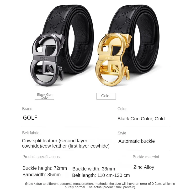 GOLF2023 New Business and Leisure Men\'s Belt Elegant Classic Metal Automatic Buckle Fashion Versatile Belt