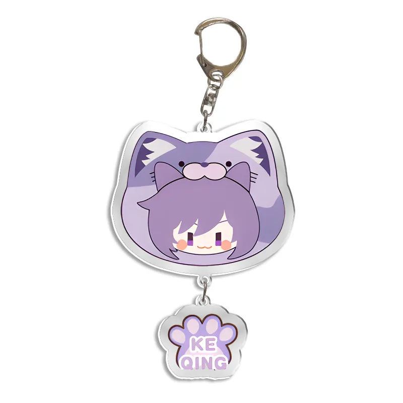 Genshin Impact Teyvat Series Cute Key Chain Ring Anime Figure Diona Keqing Amber Diluc Custom Double Coated Acrylic Keychain