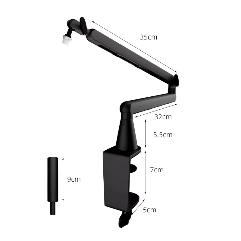 Foldable Metal Microphone Stand | Anti-Shake Desktop Mount for Live Streaming & Commercial Audio Equipment