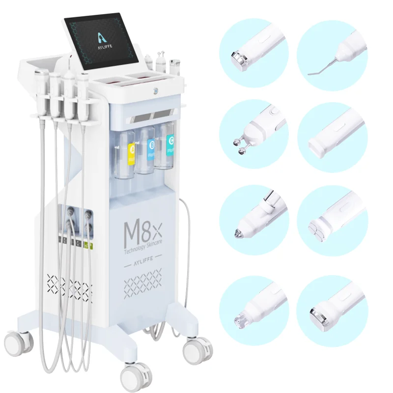 

M8X 2024 new facial skin rejuvenation plasma CO2 oxygen jet peel hydro bubble multi function facial dermabrasion machine