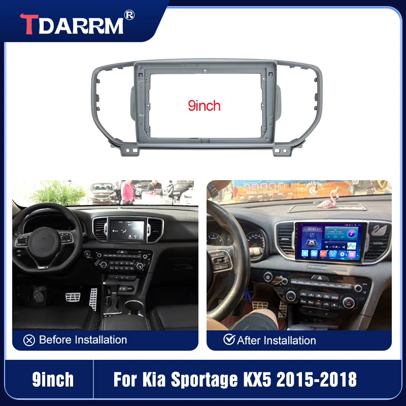 Car Radio Fascia Frame For KIA Sportage KX5 KX-5 2015-2020 Harness screens navigation dashboard cables frame canbus kit